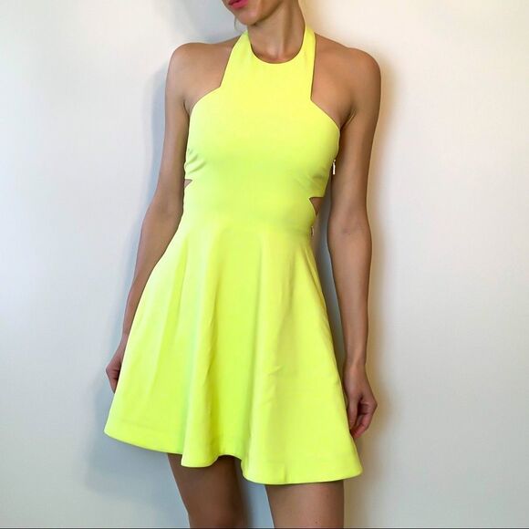 ELIZABETH and JAMES Halter backless Neon Dress - Picture 2 of 8